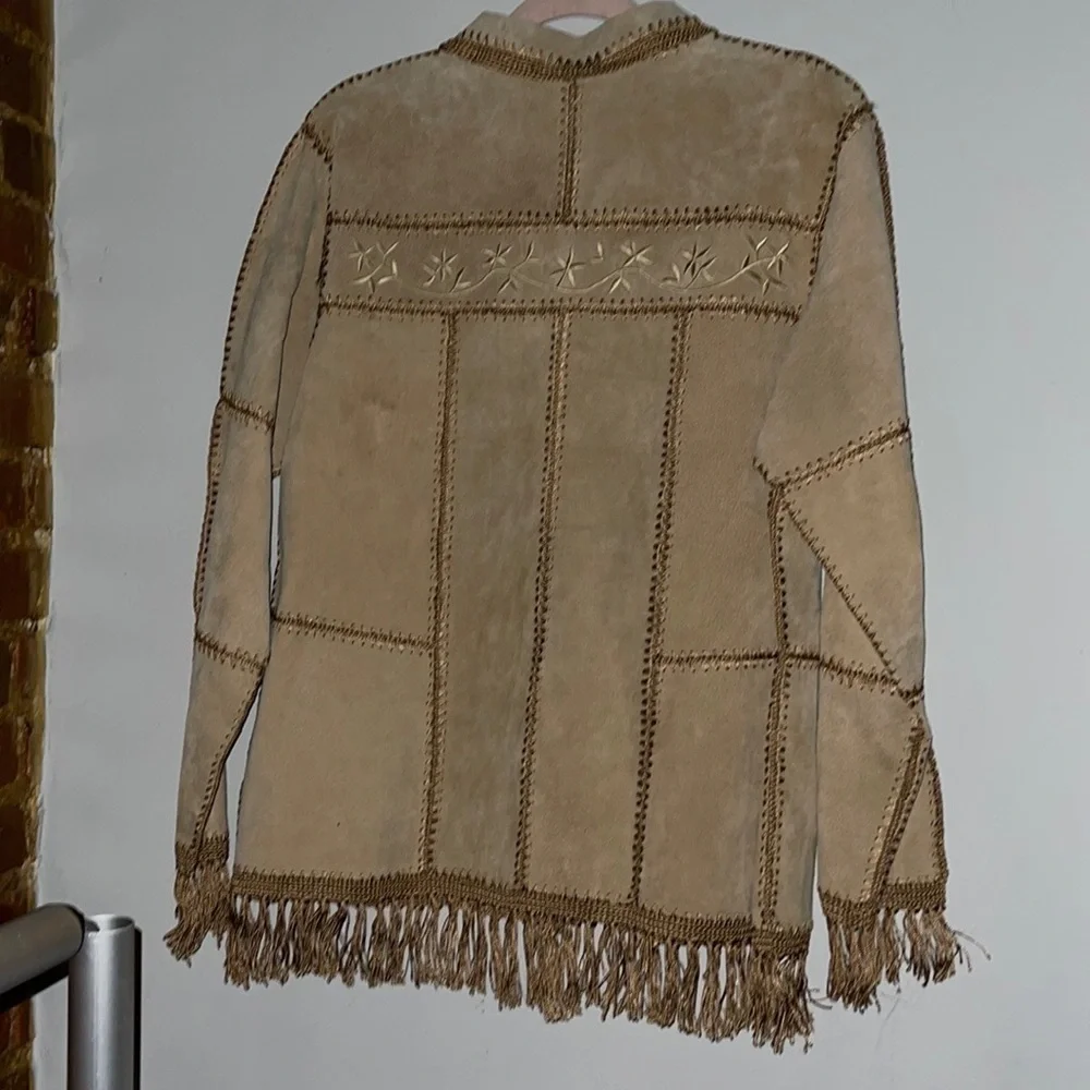 NWOT Dress Batn Boho Fringe leather Blend jacket - Picture 3 of 9